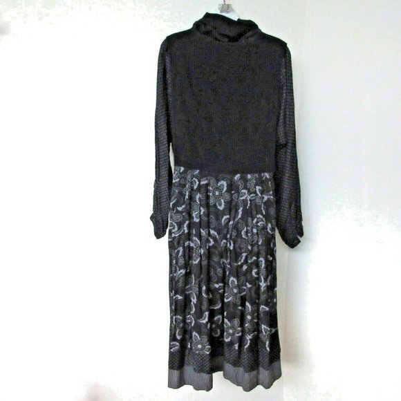 Dress Daiquiri L Embroidered Black Grey Patchwork - Picture 8 of 10